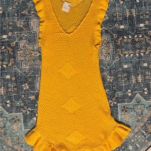 Free People Beach Yellow Knit Sleeveless Dress